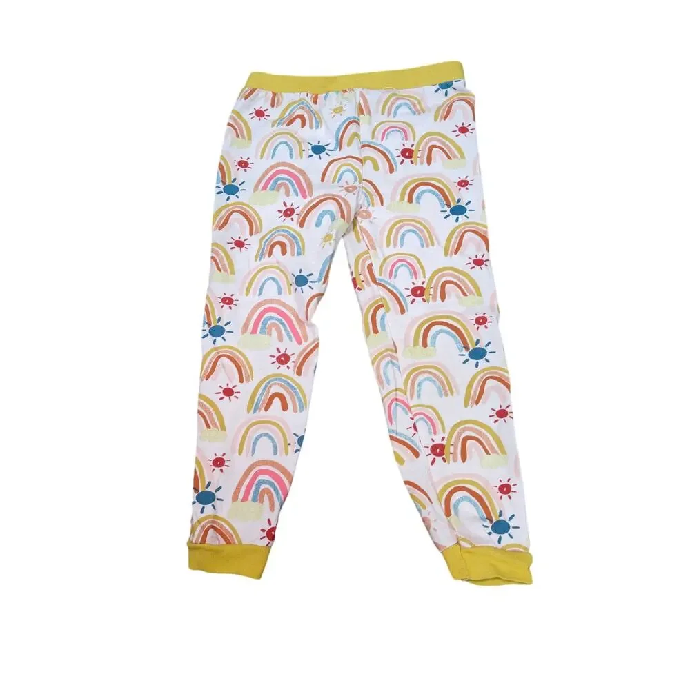 Mud Pie Rainbow Pajama Set Baby Girls 5T